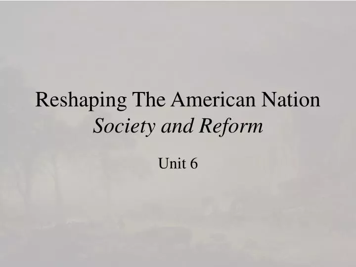 reshaping the american nation society and reform