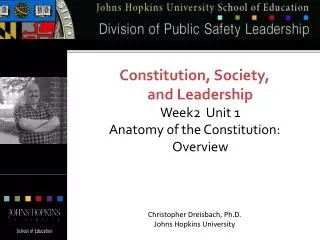 Constitution, Society, and Leadership Week2 Unit 1 Anatomy of the Constitution: Overview