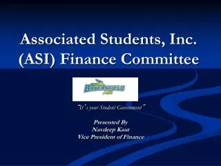 Associated Students, Inc. (ASI) Finance Committee