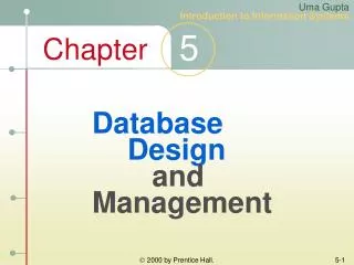 Database 	Design and Management