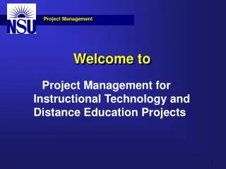 Project Management for Instructional Technology and Distance Education Projects