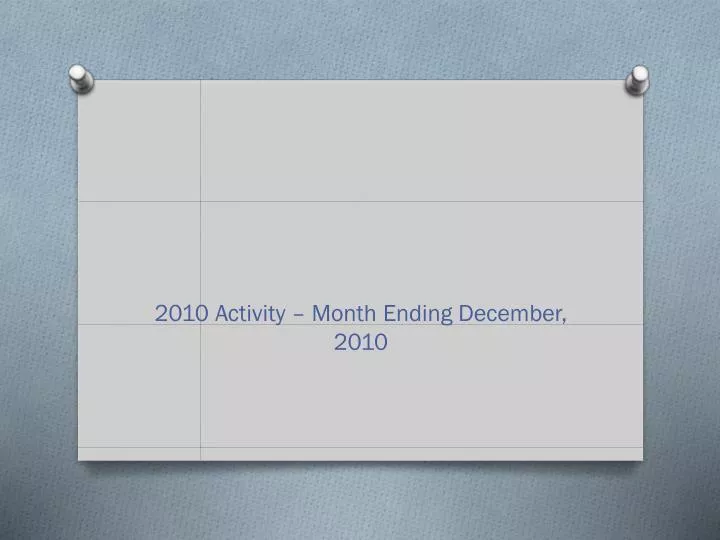 2010 activity month ending december 2010