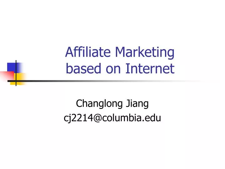 affiliate marketing based on internet
