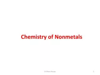 Chemistry of Nonmetals