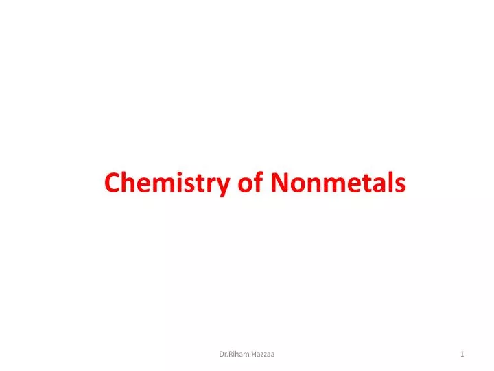 chemistry of nonmetals