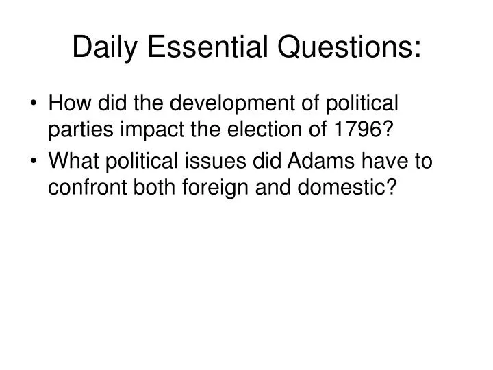 daily essential questions