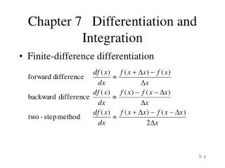Chapter 7 Differentiation and Integration