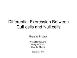 Differential Expression Between Cufi cells and Nuli cells