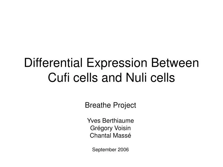 differential expression between cufi cells and nuli cells