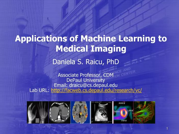 applications of machine learning to medical imaging