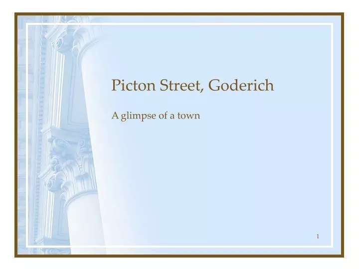 picton street goderich