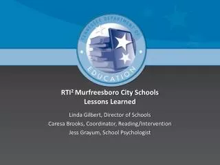RTI 2 Murfreesboro City Schools Lessons Learned