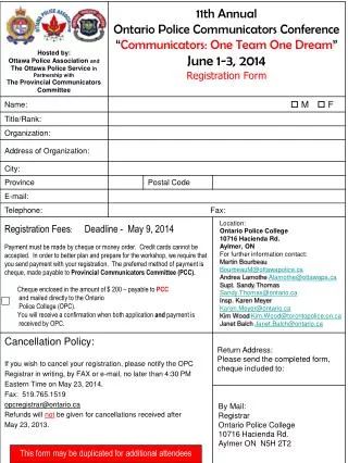 This form may be duplicated for additional attendees