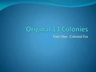 Original 13 Colonies