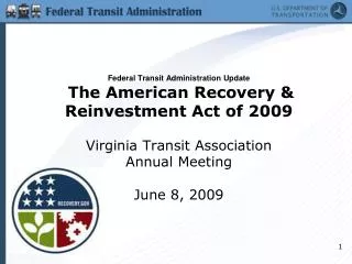 Transit and Recovery Act Overview