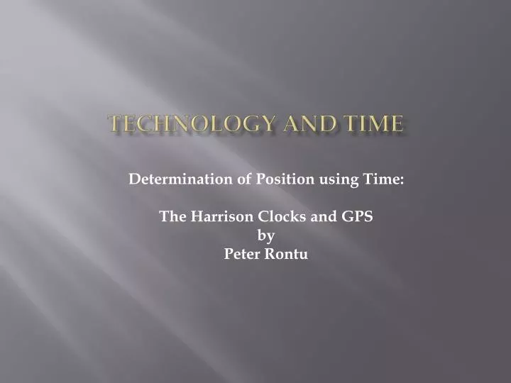 technology and time
