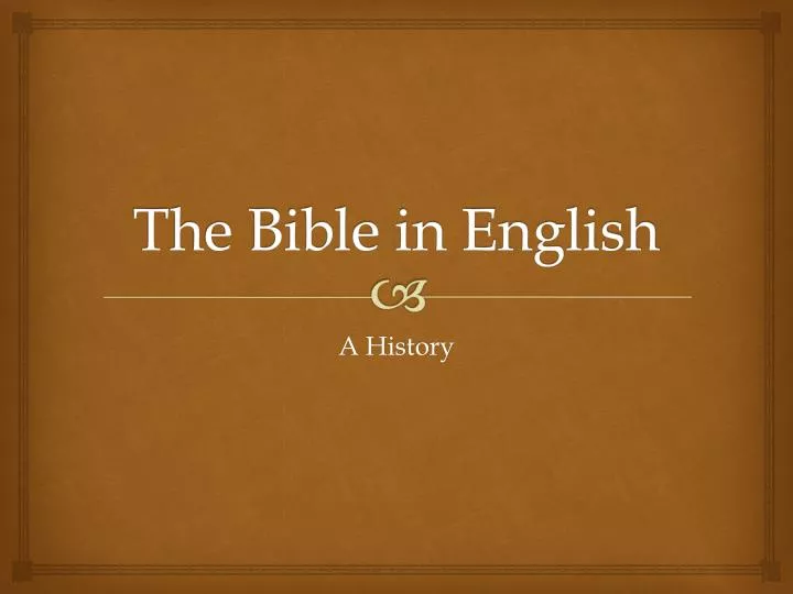 the bible in english