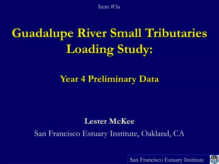 guadalupe river small tributaries loading study year 4 preliminary data