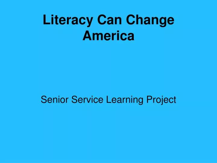 literacy can change america