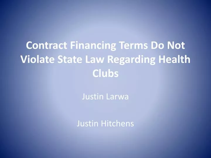 contract financing terms do not violate state law regarding health clubs