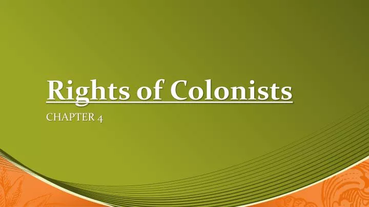rights of colonists