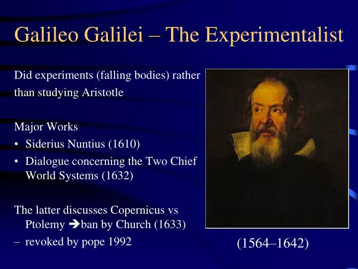 galileo galilei the experimentalist