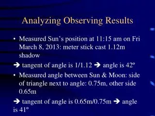 Analyzing Observing Results