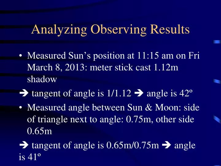 analyzing observing results