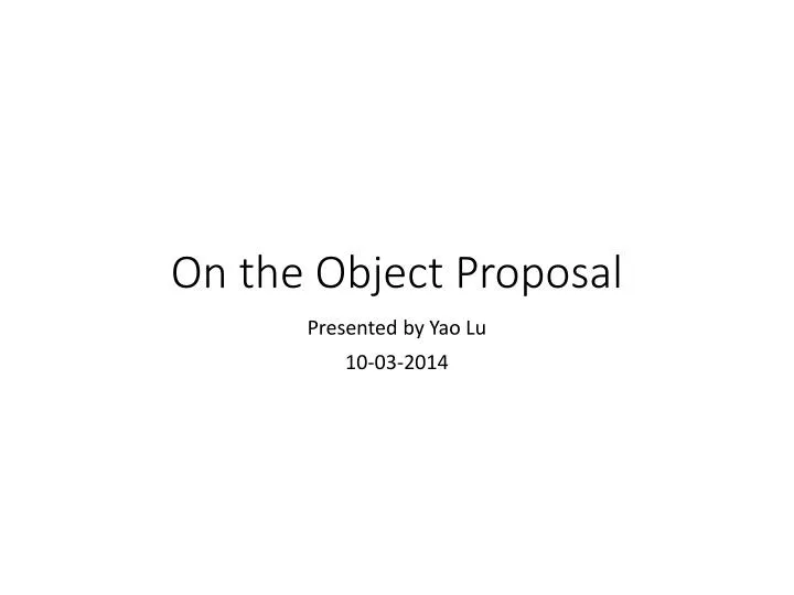 on the object proposal