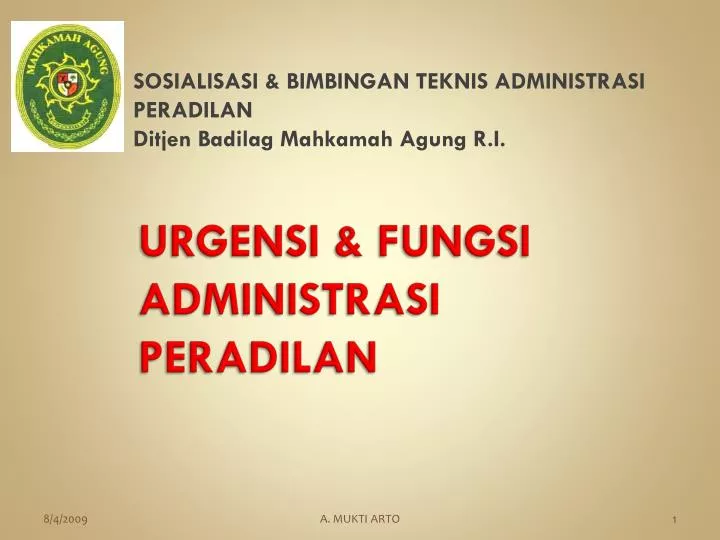 urgensi fungsi administrasi peradilan