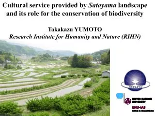 Cultural service provided by Satoyama landscape