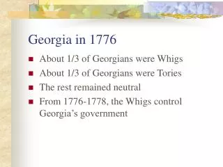 Georgia in 1776