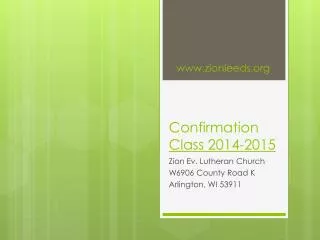 Confirmation Class 2014-2015
