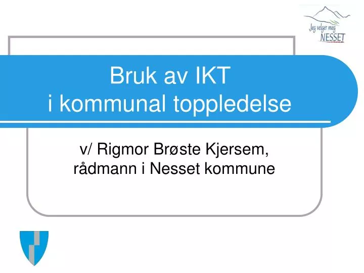 bruk av ikt i kommunal toppledelse