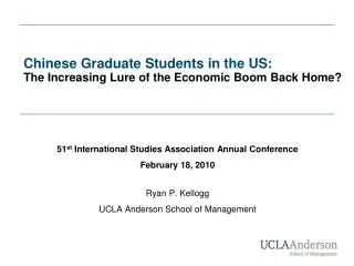Chinese Graduate Students in the US: The Increasing Lure of the Economic Boom Back Home?