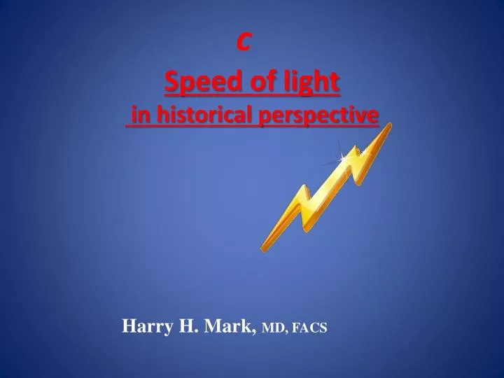 speed of light in historical perspective