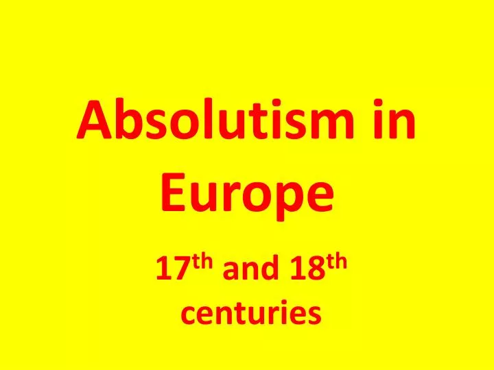 absolutism in europe