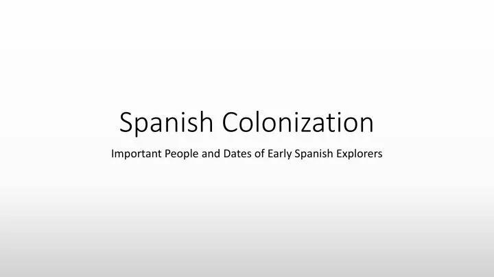 spanish colonization