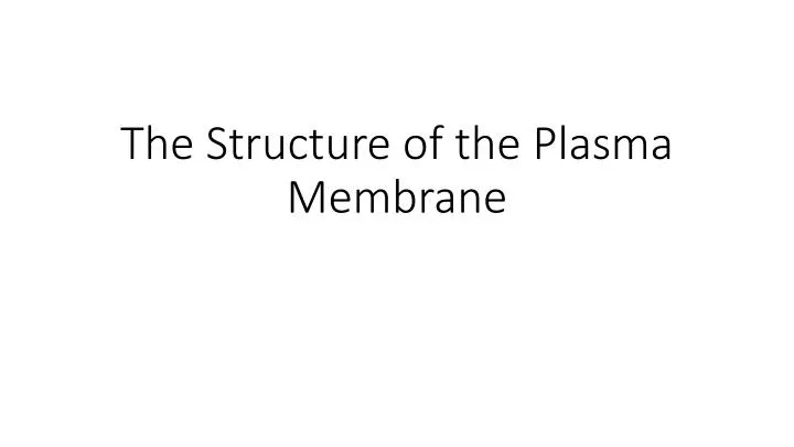 the structure of the plasma membrane