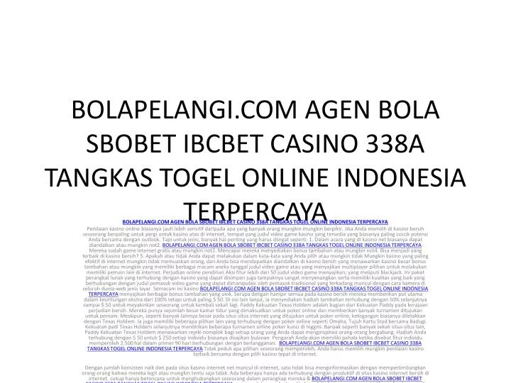 bolapelangi com agen bola sbobet ibcbet casino 338a tangkas togel online indonesia terpercaya