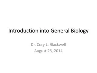 Introduction into General Biology