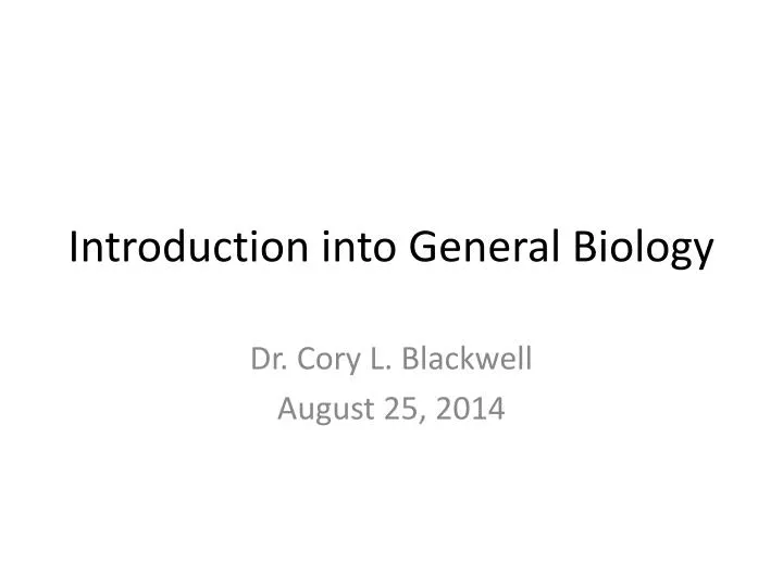 introduction into general biology