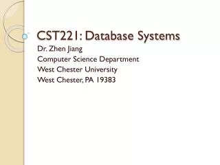 CST221: Database Systems