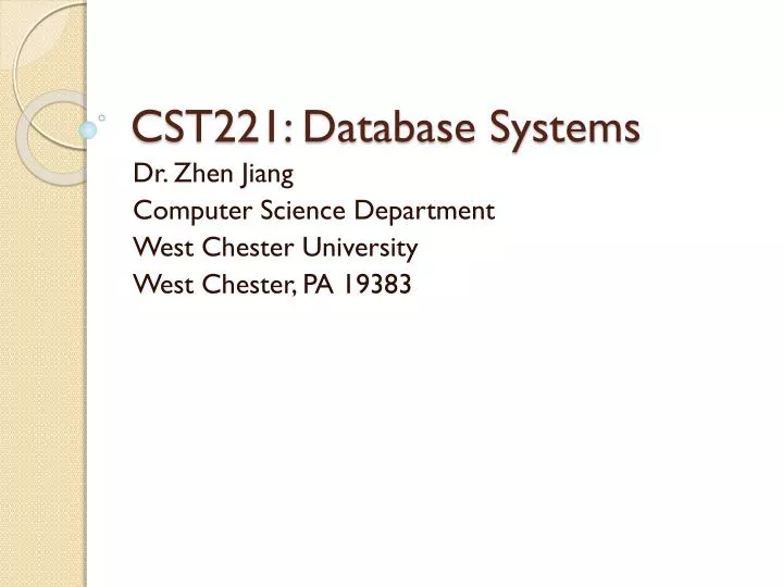 cst221 database systems
