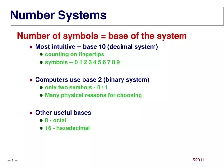 number systems