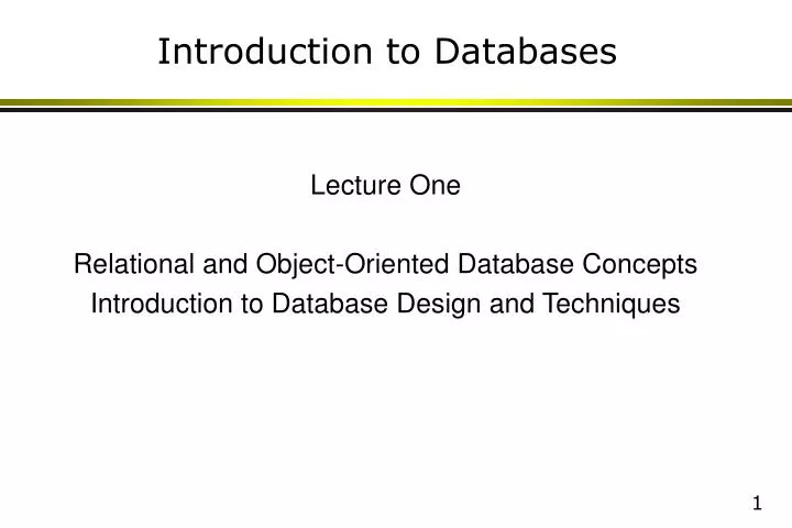 introduction to databases