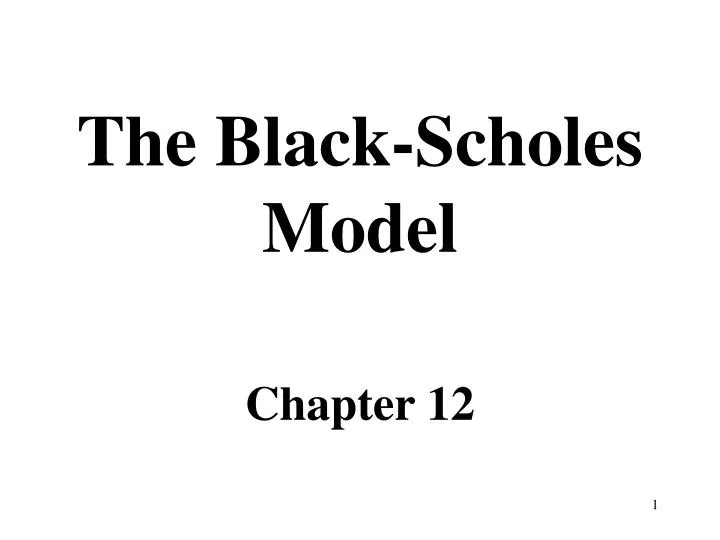 the black scholes model chapter 12