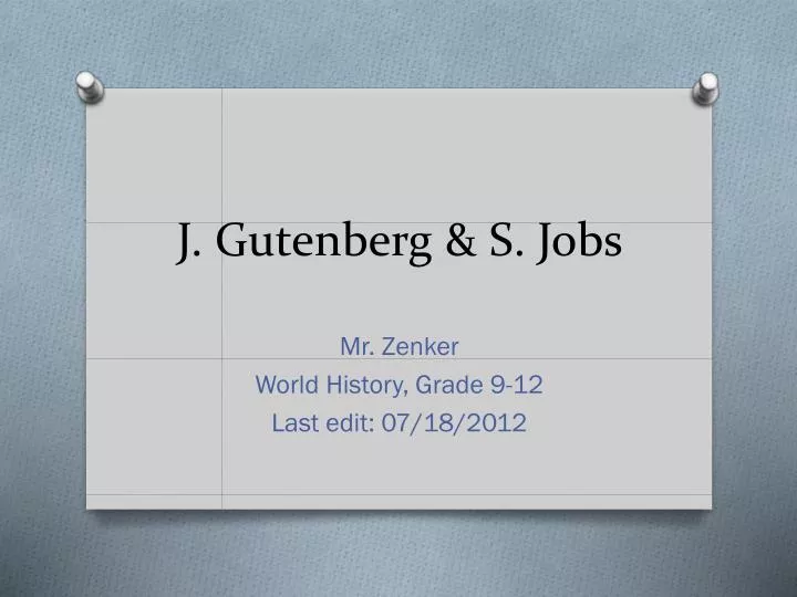 j gutenberg s jobs
