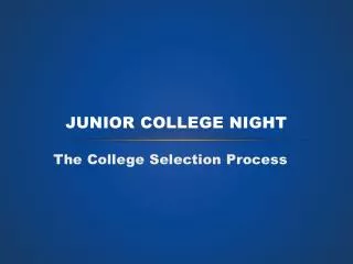 Junior College Night