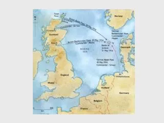 A map showing the location of the Battle of Jutland